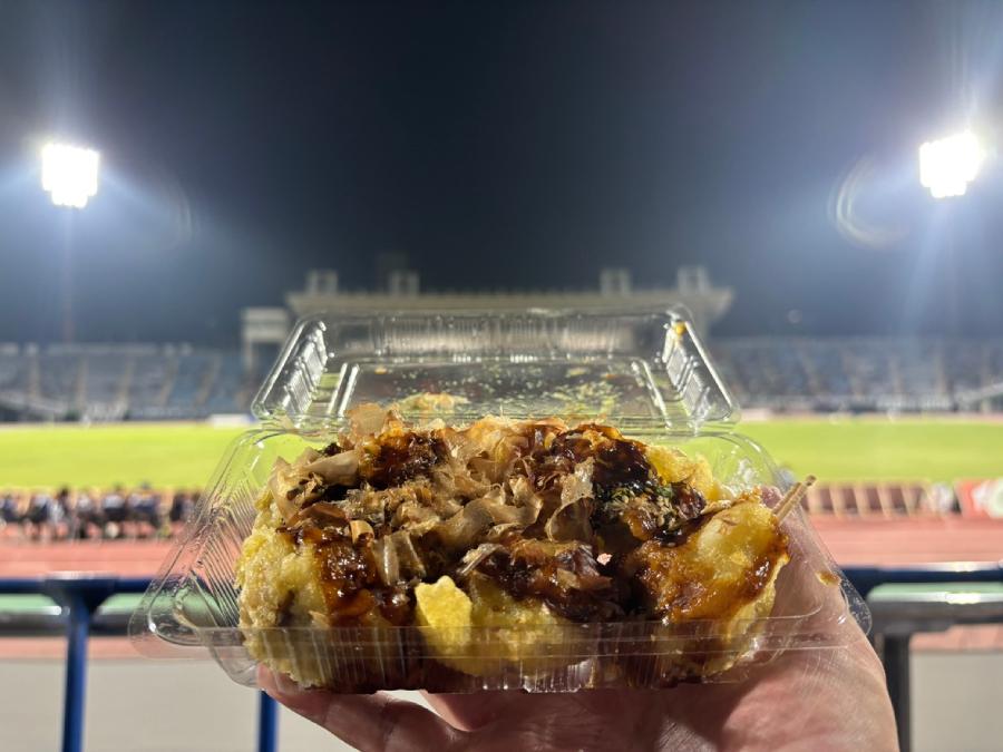ぶえんもゆかりの名物「たこ焼き風さつま揚げ」